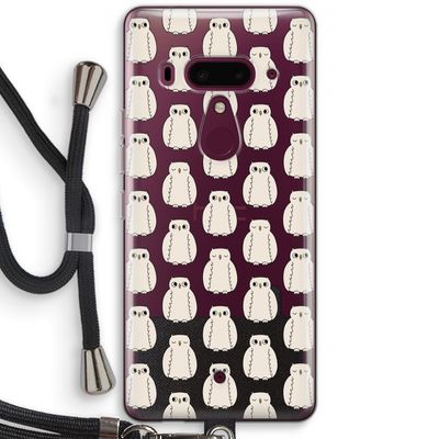 Uilen: HTC U12+ Transparant Hoesje met koord