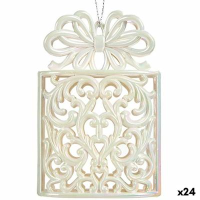 Kerstversiering Geschenkbox Purpurine Parelmoer Plastic 7,4 x 11,5 x 4 cm (24 Stuks)
