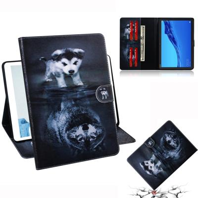 Wolf en hond patroon horizontale Flip lederen case voor Huawei MediaPad M5 Lite 10 1 met houder & Card slot & portemonnee