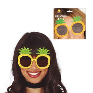 Carnaval/verkleed party bril Ananas - 2x - Tropisch/Hawaii thema - plastic - volwassenen