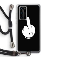 Middle finger black: Huawei P40 Transparant Hoesje met koord