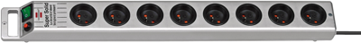 Brennenstuhl Super-Solid Line stekkerdoos | 8-voudig | Zilver | 2,5m H05VV-F 3G1,5 | FR - 1153344118