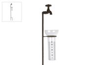 Tuinsteker Regenmeter op steel roest metaal 8x10x100cm