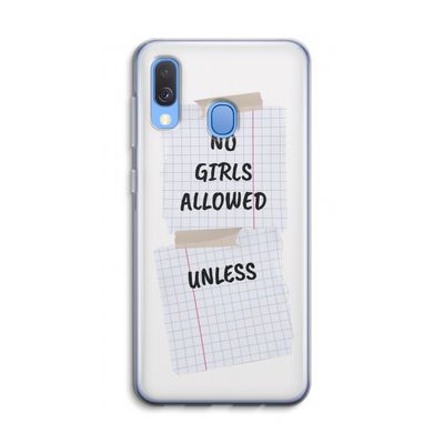 No Girls Allowed Unless: Samsung Galaxy A40 Transparant Hoesje