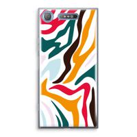 Colored Zebra: Sony Xperia XZ1 Transparant Hoesje - thumbnail