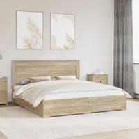 Bedframe met lade met hoofdeinde met opslag Bewerkt hout