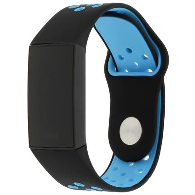 Fitbit Charge 3 & 4 Dubbel Sport Band - Zwart Blauw Fitbit Charge 3 & 4 Dubbel Sport Band - Zwart Blauw