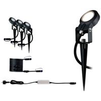 Paulmann Sting 93696 Verlichtingssysteem Plug&Shine LED-tuinspot startset Set van 3 stuks LED 18 W Warmwit Antraciet