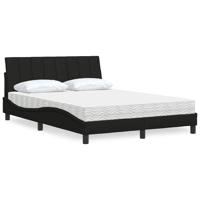 Bed met matras "Hanko" stof zwart 140x190 cm