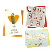 Wenskaart paperclip navulset zwanger 6 kaarten