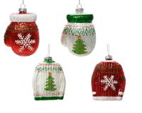 Dennenappel glas d2,5h6 cm pink 12 st Decoris - Decoris