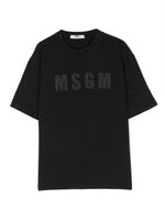 MSGM Kids t-shirt strassé à logo imprimé - Noir - thumbnail