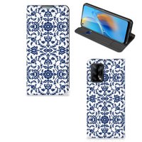 OPPO A74 4G Smart Cover Flower Blue