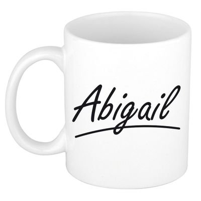 Naam cadeau mok / beker Abigail met sierlijke letters 300 ml