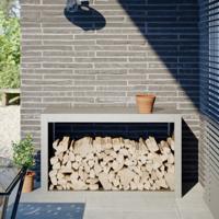 VidaXL Haardhoutrek 100x40x60 cm roestvrij staal