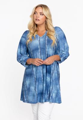 Yoek Tuniek wide bottom FRAYED | Blauw | Maat 54/56