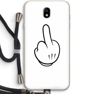 Middle finger white: Samsung Galaxy J7 (2017) Transparant Hoesje met koord