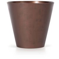 Kunststof bloempot/plantenpot 30 cm cortenstaal look/brons - Plantenpotten - thumbnail