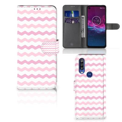 Motorola One Action | Telefoon Hoesje | Waves Roze