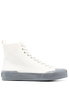 Jil Sander baskets montantes en toile - Blanc