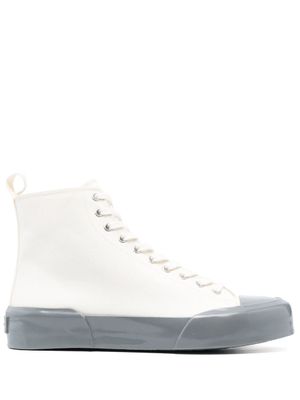 Jil Sander baskets montantes en toile - Blanc