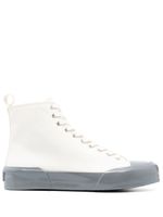 Jil Sander baskets montantes en toile - Blanc - thumbnail