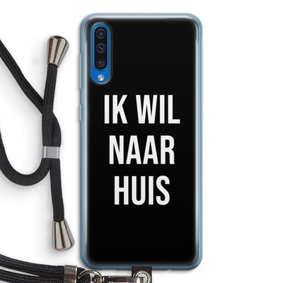 Ik wil naar huis - Zwart: Samsung Galaxy A50 Transparant Hoesje met koord