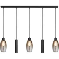 Masterlight Glazen hanglampOlive 3x Ø 12,5cm - 2x Run pendel - zwart - 2431-05-130-5RB20215