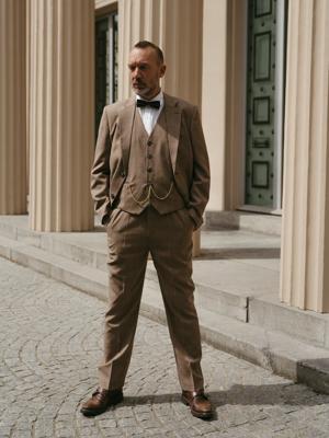 Maatpak Voor Heren | 3-delig Pak | Lichtbruin | Kamgaren Wol | Lichtgewicht & Ademend | Peaky Blinders