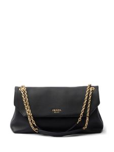 Prada sac porté épaule médium en cuir - Noir