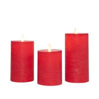 Stompkaars-USB wax d7,5 cm rood set van 3 - Annas collection