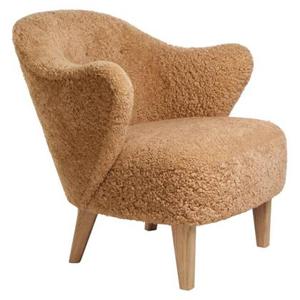 Audo Copenhagen Ingeborg fauteuil naturel eiken Sheepskin Honey