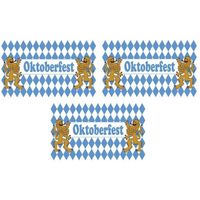 3x Bierfeest Beieren vlaggen blauw met wit 90 x 150 cm   -