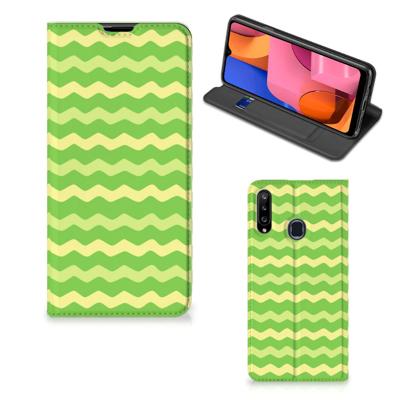 Samsung Galaxy A20s | Hoesje met Magneet | Waves Green
