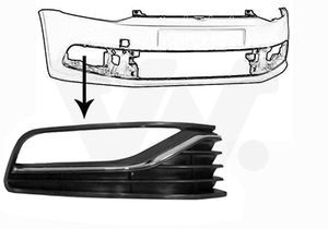 Ventilatiegrille, bumper VAN WEZEL, Inbouwplaats: Rechts voor, u.a. fÃ¼r VW