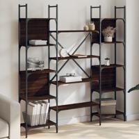 Boekenkast 155,5x24x166,5 cm bewerkt hout bruin eikenkleur
