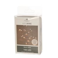 Draadverlichting - 100 led lampjes - warm wit - 500 cm - lichtsnoer - batterij Draadverlichting - 100 led lampjes - warm wit - 500 cm - lichtsnoer - batterij