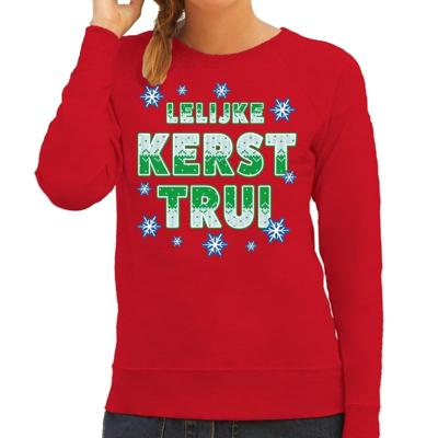 Foute kersttrui - sweater - Mijn foute kersttrui zit in de was - rood - dames - kerstkleding