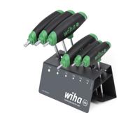 Wiha 364DSVB-01 Stiftsleutelset met dwarsgreep ComfortGrip TORX®- 7-delig met zijaandrijving, mat verchroomd, in werkbankhouder. - 45623