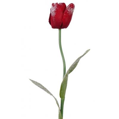 Bellatio Flowers & Plants Kunstbloem - tulp - iced afwerking - 65 cm - polyster - kunsttulp Bellatio Flowers & Plants Kunstbloem - tulp - iced afwerking - 65 cm - polyster - kunsttulp