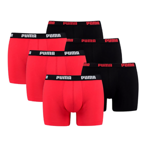 Puma 6-pack heren boxershort Basic - rood/zwart