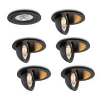 LED-inbouwspot set 6 stuks Sienna zwart 5W extra warm-wit 2700K