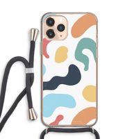 Memphis Shapes Blue: iPhone 11 Pro Transparant Hoesje met koord