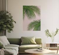 Tropische Blad bomen roze poster