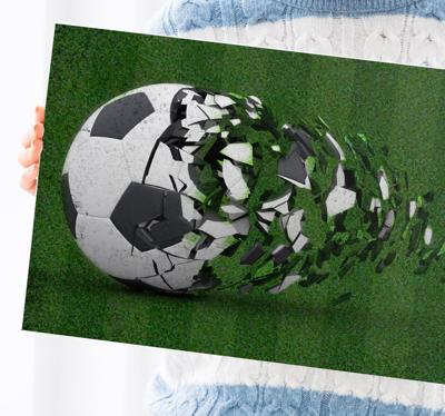 Canvas schilderij jongeren Voetbalveld
