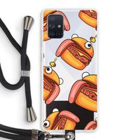 Hamburger: Samsung Galaxy A71 Transparant Hoesje met koord
