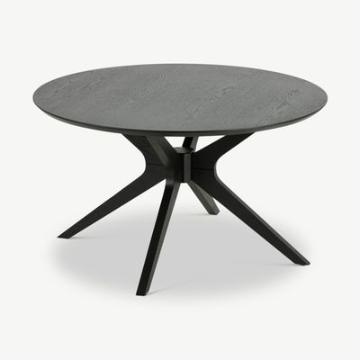 Duke salontafel, zwart hout met berkehout onderstel Duke salontafel, zwart hout met berkehout onderstel