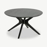 Duke salontafel, zwart hout met berkehout onderstel - thumbnail