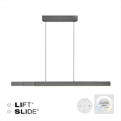 Neuhaus PURE Hanglamp e-Lift + e-Slide L 120-200 cm donker grijs