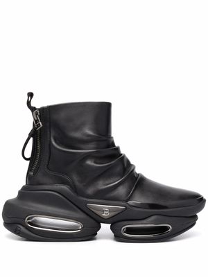 Balmain bottines froncées à semelle épaisse - Noir